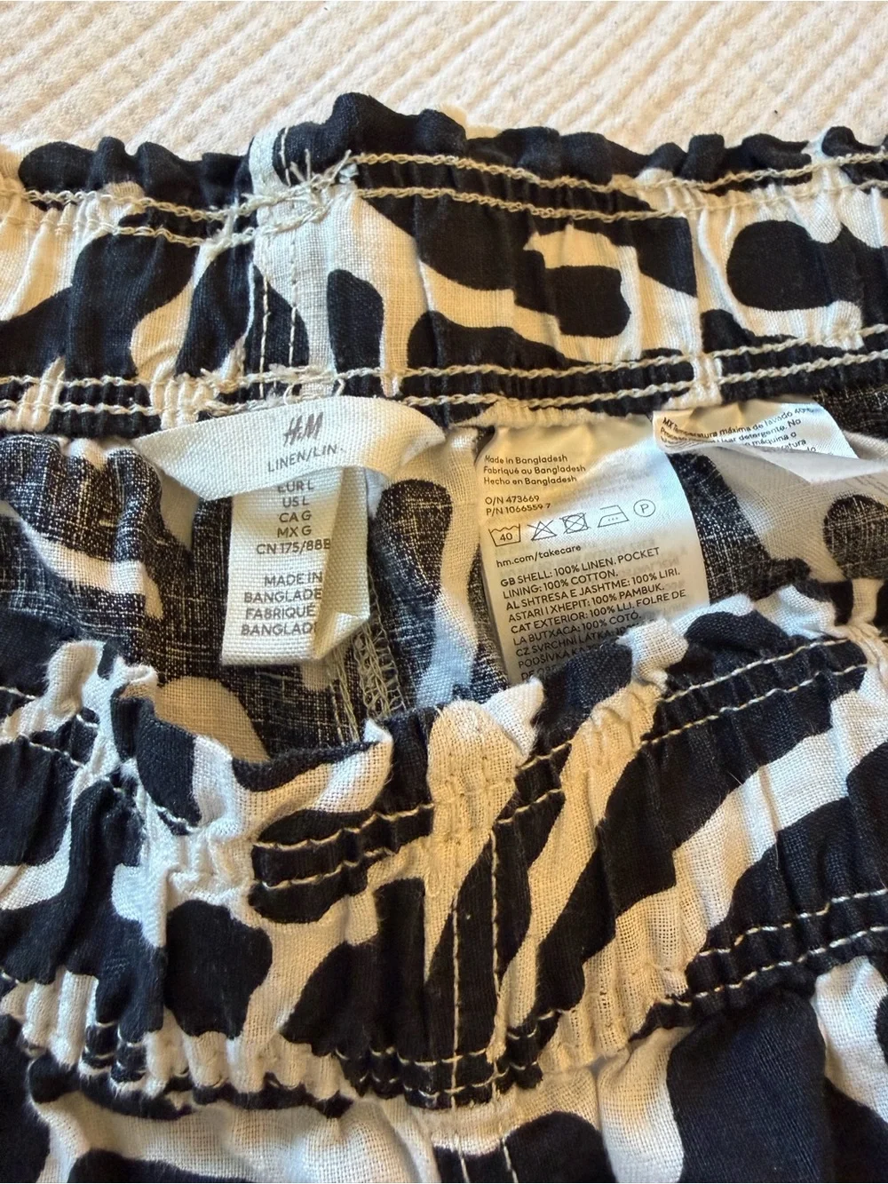 H & M linen pattern pants